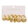 New gold personality exaggerated CCB earrings creative circle earrings set pair