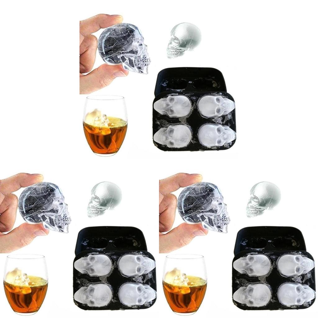 Premium Silicone 3d Skull Ice Ball Cube Tray For Creative Chocolate Baking