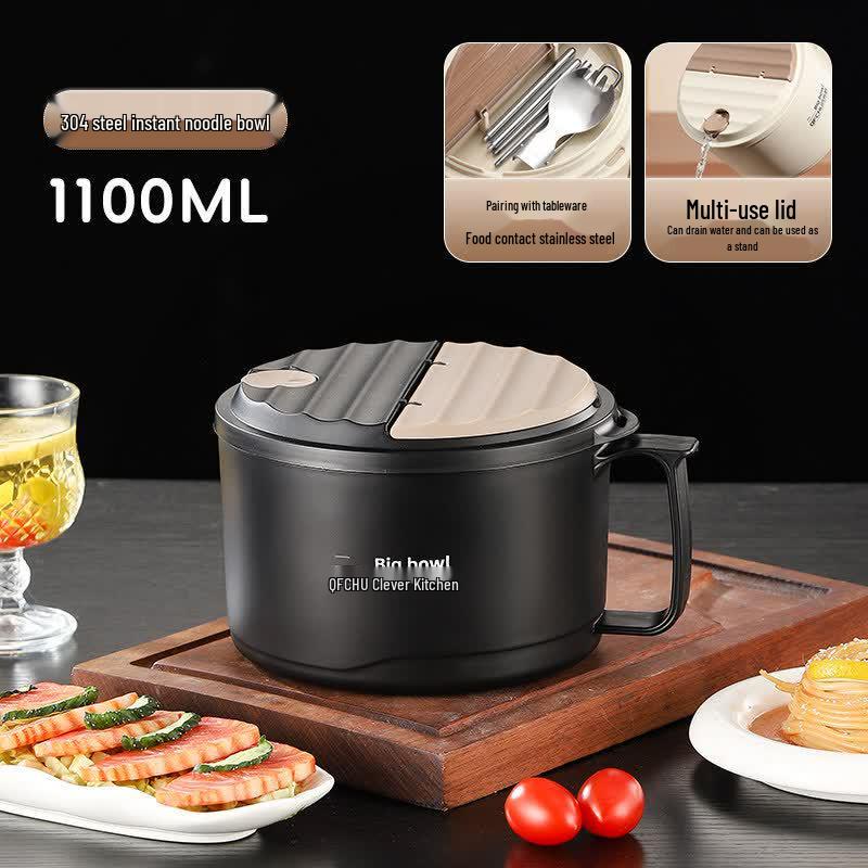 Large Capacity 304 Stainless Steel Instant Noodle Bowl