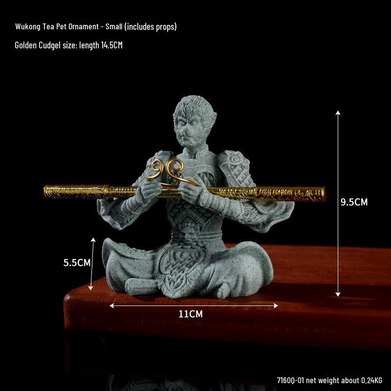 Porcelain Green Sandstone Buddha Ornament for Zen Fish Tank or Bonsai Display