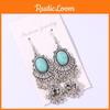 Style Ethnic Alloy Dangle Earrings Featuring Peacock Blue Finish Ladies For