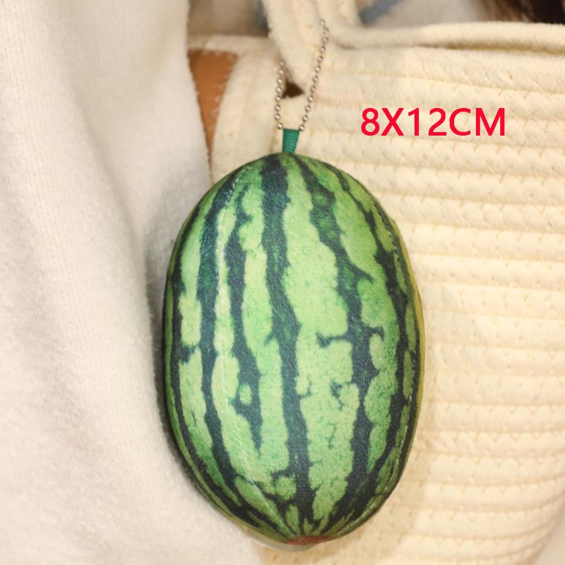 Simulation Wassermelone Plüschkissen Tasche Pendat Kissen Faules Sofakissen Wurfkissen Anime Stofftier Weiches Kinderspielzeug Mädchen Geschenke Dekoration