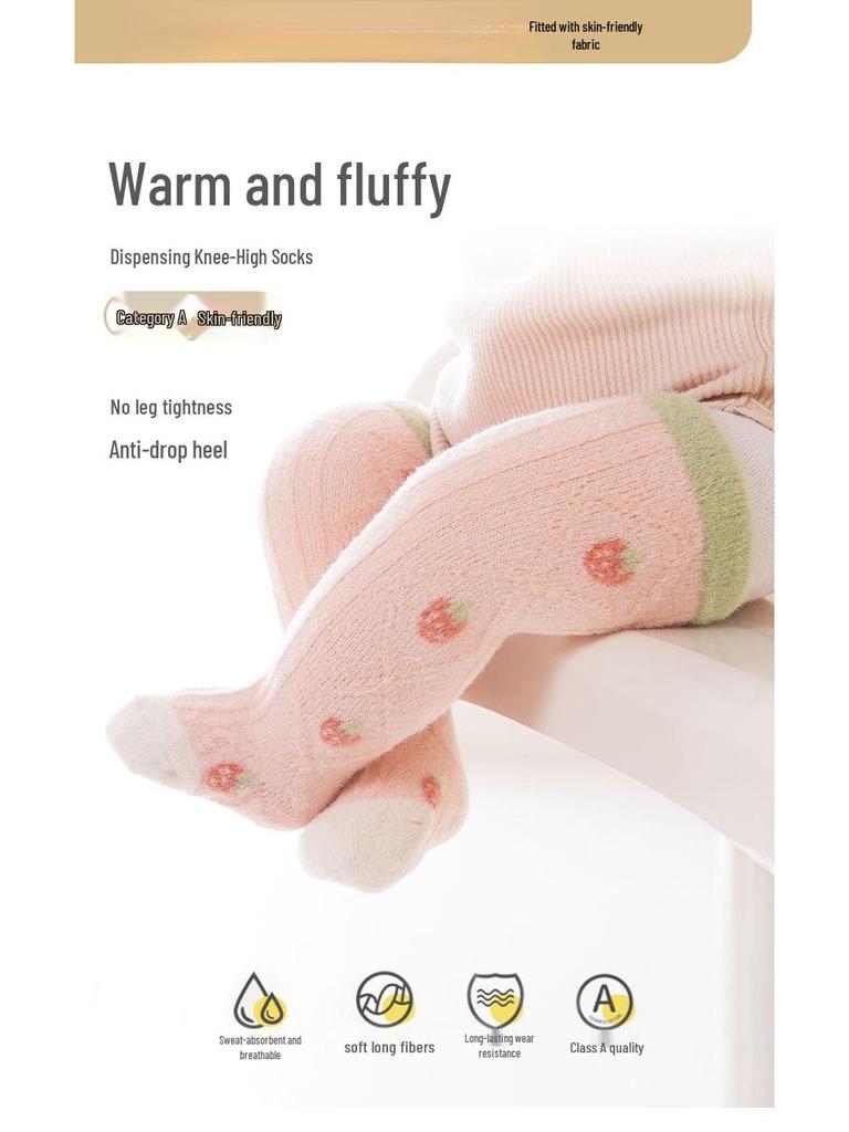 Winter Thickened Non-Slip Over-the-Knee Baby Socks 0-3 Months for Boys and Girls