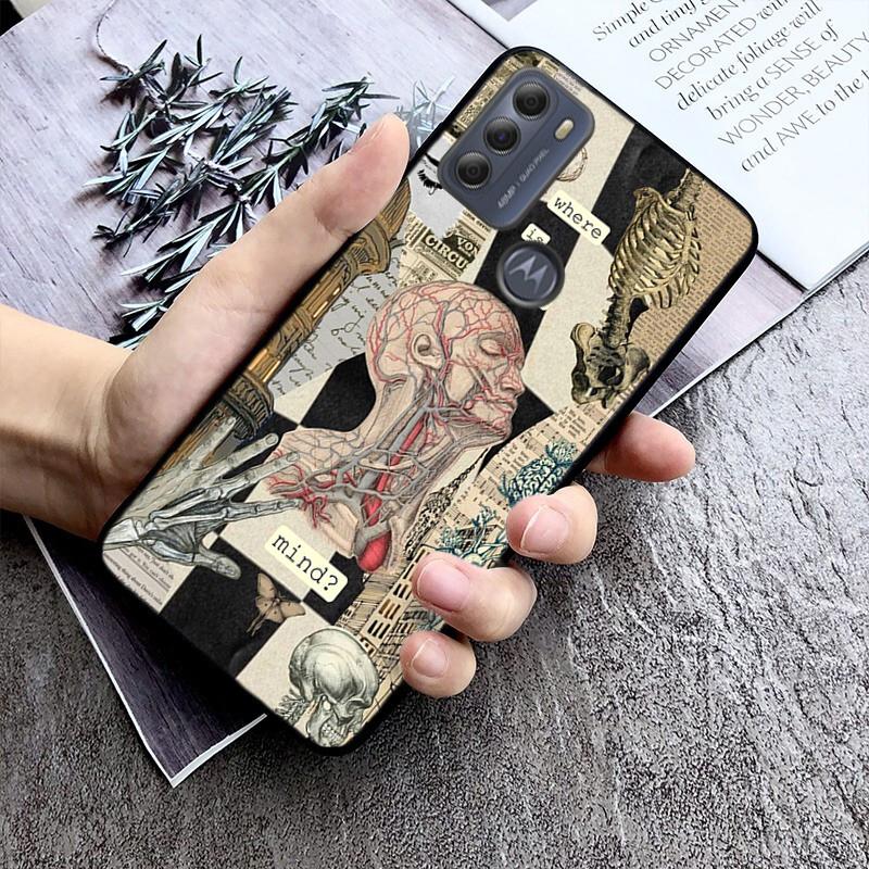 

Heart Anatomy Skull Bones Case For Motorola Edge 50 40 Pro 50 40 30 Ultra Neo Fusion Moto G84 G54 G85 G62 G53 G72 Moto Edge 30 Neo