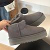 Women Winter Platform Snow Boots Warm Faux Suede Ankle Boots Thick Furry Lining Non‑Slip Short Booties For Cold Weather