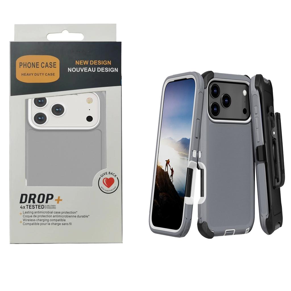 3IN1 Defender Armor Military Grade Shockproof Cases for IPhone 17 Pro Max Air 16 E 15 14 Plus 13 12 11 OTTBOX Rugged Armor Protective Cover