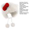 Plush Hat Bowknot Decor Thermal Warm Winter Hat Plush Fabric Adjustable Fit