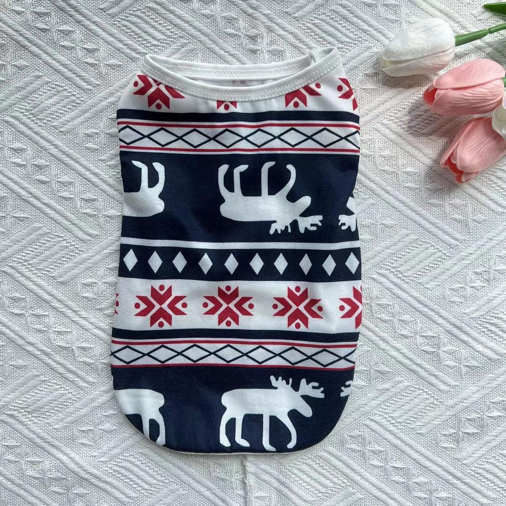 Summer Christmas Vest Pet Dog Dog Cat Thin Breathable Teddy Bigbear Small Dog Pet Clothing