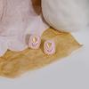 Silver Needle Exquisite Pink Tulip Floral Stud Earrings for Women - Sweet Romantic Jewelry