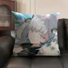Jinhsi Wuthering Waves Cute Cushion Cover Natural Linen Organic Fabric Double-Sided Printing Sofa Home Decor Gift Pillow Case