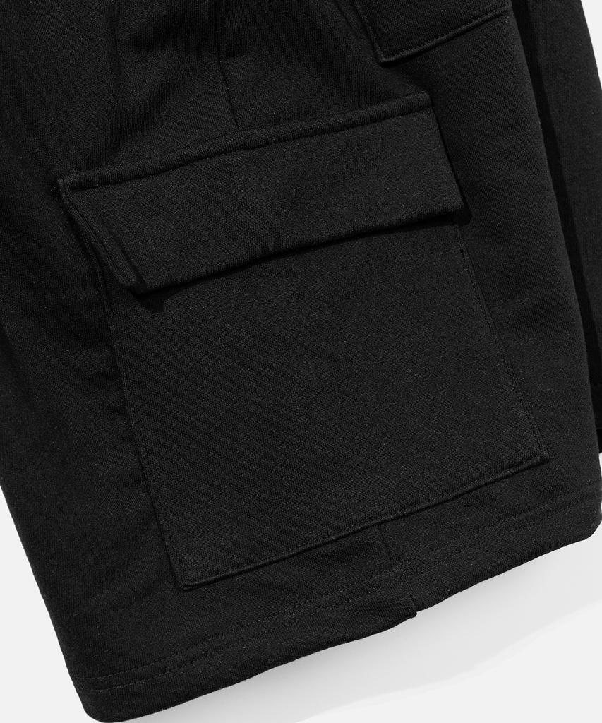 Bastic Wide Sweat Cargo Half Pants_Black