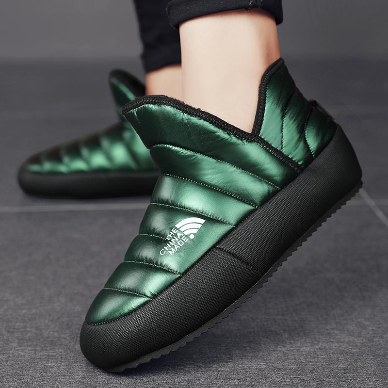 Módní zimní pánské nepromokavé kotníkové boty Sněhové outdoorové teplé bavlněné Udržují teplo Pískuvzdorné boty Plyšové ležérní Plus Tenisky Pánské pracovní boty