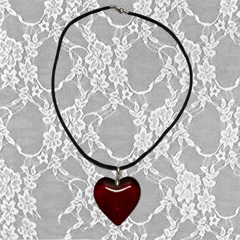 Pink Heart Pendant Necklace - Fashion Hip Hop Love Jewelry for Girls & Party Gifts