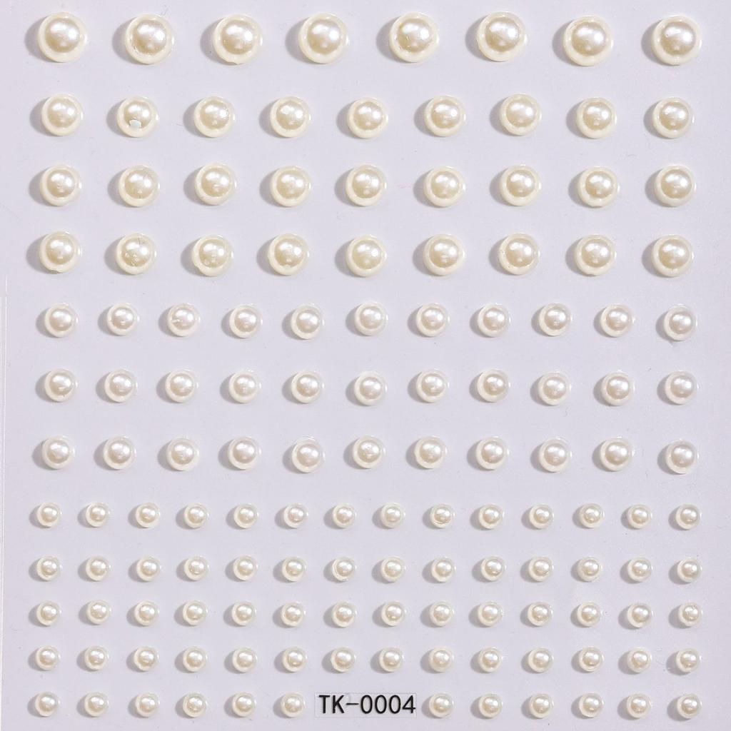 Diamond Sticker Milky White Pure White Pearl Diy Acrylic Crystal Diamond Sticker Eyebrow Stud Face Sticker Beauty Tattoo Sticker