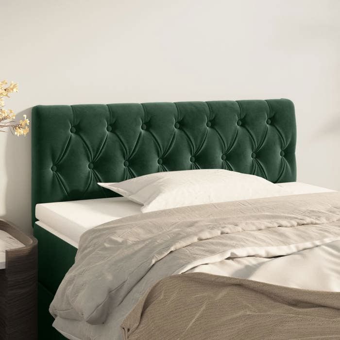 VidaXL Headboard Bedroom Furniture Single Bed Accessory Headboard Bed Frame Interior Dark Green 90x7x78/88 346323