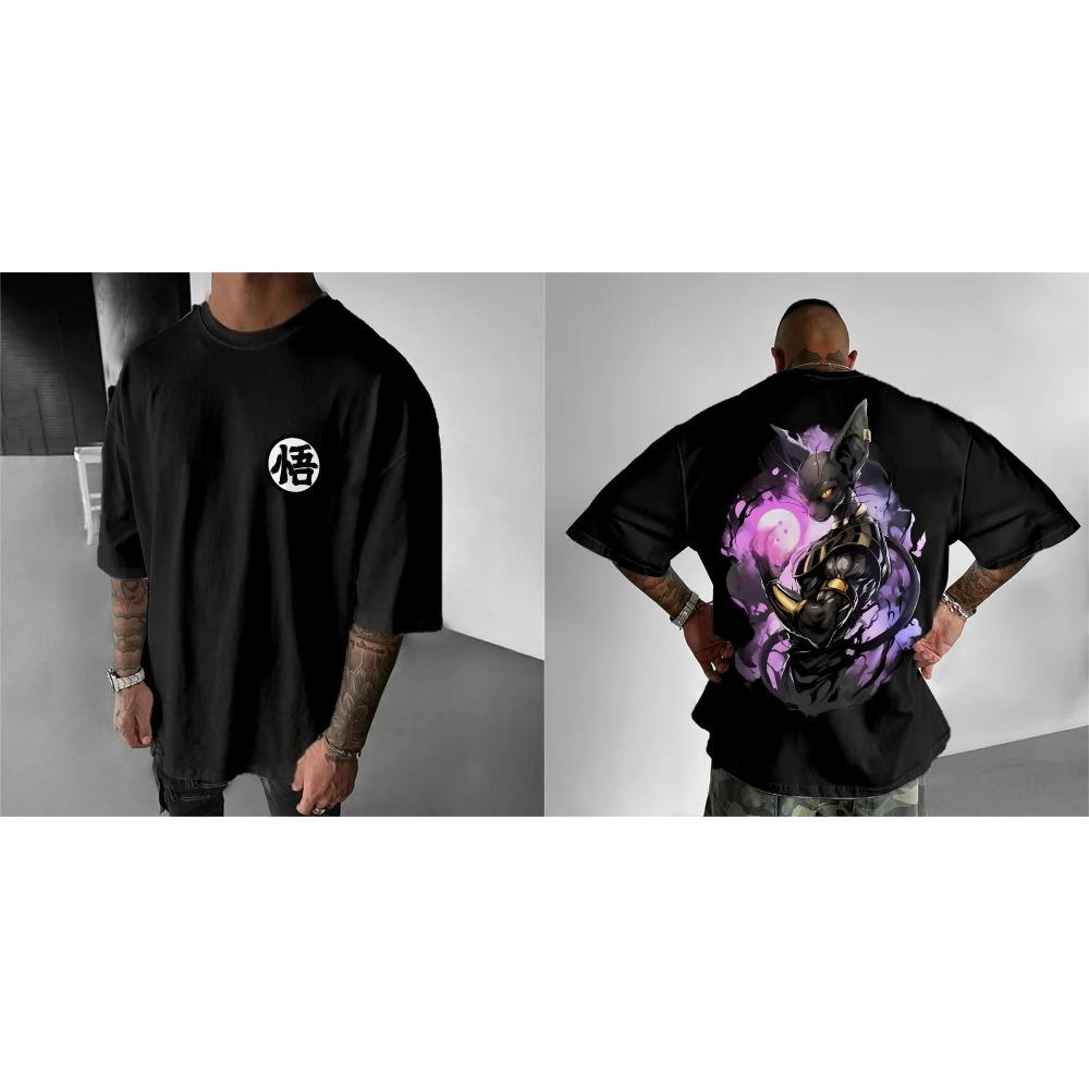 Dragon Ball Summer Men's T-Shirt Japan Anime Beerus Autumn Breathable Harajuku Boys Children's Parent-Child Trend Short Sleeves