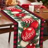 Weihnachtsleinen-Tischläufer Frohe Weihnachten Dekoration für Zuhause 2024 Weihnachtsfeierdekor Ornament Navidad Natal Neujahrsgeschenk 2025