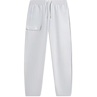 Li Ning Wade Series Solid Color Mid Waist Comfortable Breathable Loose Fit Cuffed Knit Sports Pants Men Bottoms Stone-Gray AKXU461-2