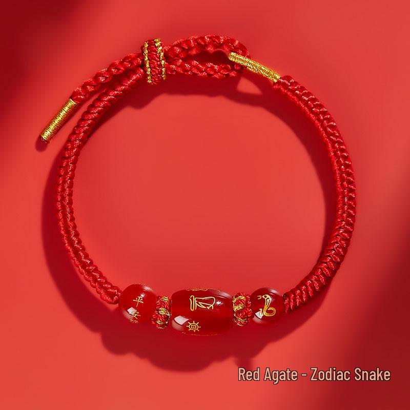 2026 Year of the Horse Zodiac Red Rope Bracelet - Women's/Men's Tai Sui Protective Charm for Horse, Rat, Ox, Rabbit Signs