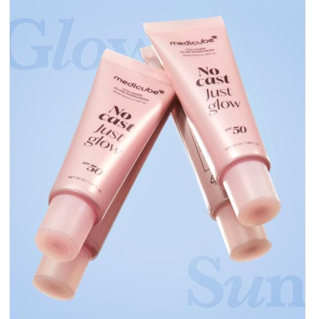 MediCube Collagen Glow Sunscreen 50ml – Radiant Makeup Base Sun Cream