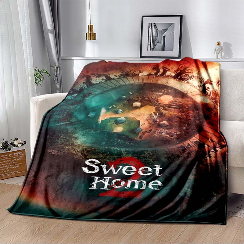 Sweet Home Kdrama Character Print Soft Flannel Throw Blanket Warm Cozy Sofa Bed Decorative Blanket For Home Use