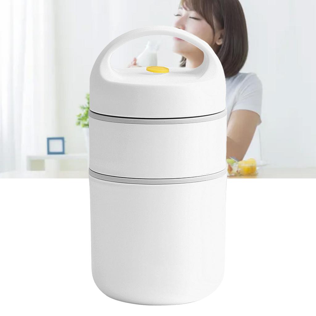 Insulated Food Jar 304 Stainless Steel 680ml 2 Tier Portable Vacuum Food Storage Container for Lunch Breakfast Soup