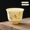1 Pc Chinese Ceramic Tea Cup Handmade Flower and Bird Pattern Teacup Porcelain Tea Bowl Travel Master Cup Household Teaware
