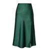 Women's New Satin Bustier High-waisted Elastic Split Long Skirt Sexy Splicing Package Hip Skirt Female