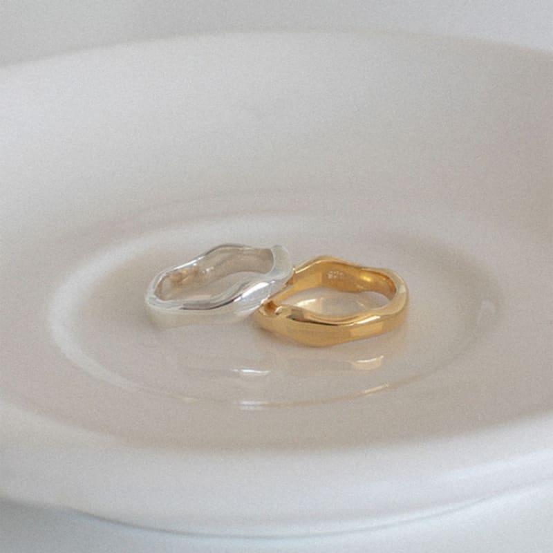 Youngglow Silver925 Bold Wave Ring (2color)