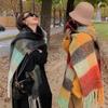 Écharpe Épaisse Chaude d'Hiver de Luxe pour Femmes Châle et Étole en Cachemire Pashmina Foulard Bufanda Femme Longue à Franges Écharpe