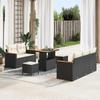 Garden Sofa Set 8 pcs Black Poly Rattan