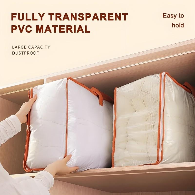 PVC Storage Bag Beg Toto with Handle Big Capacity Waterproof Bag Clothes Storage Wardrobe Organizer Bag
