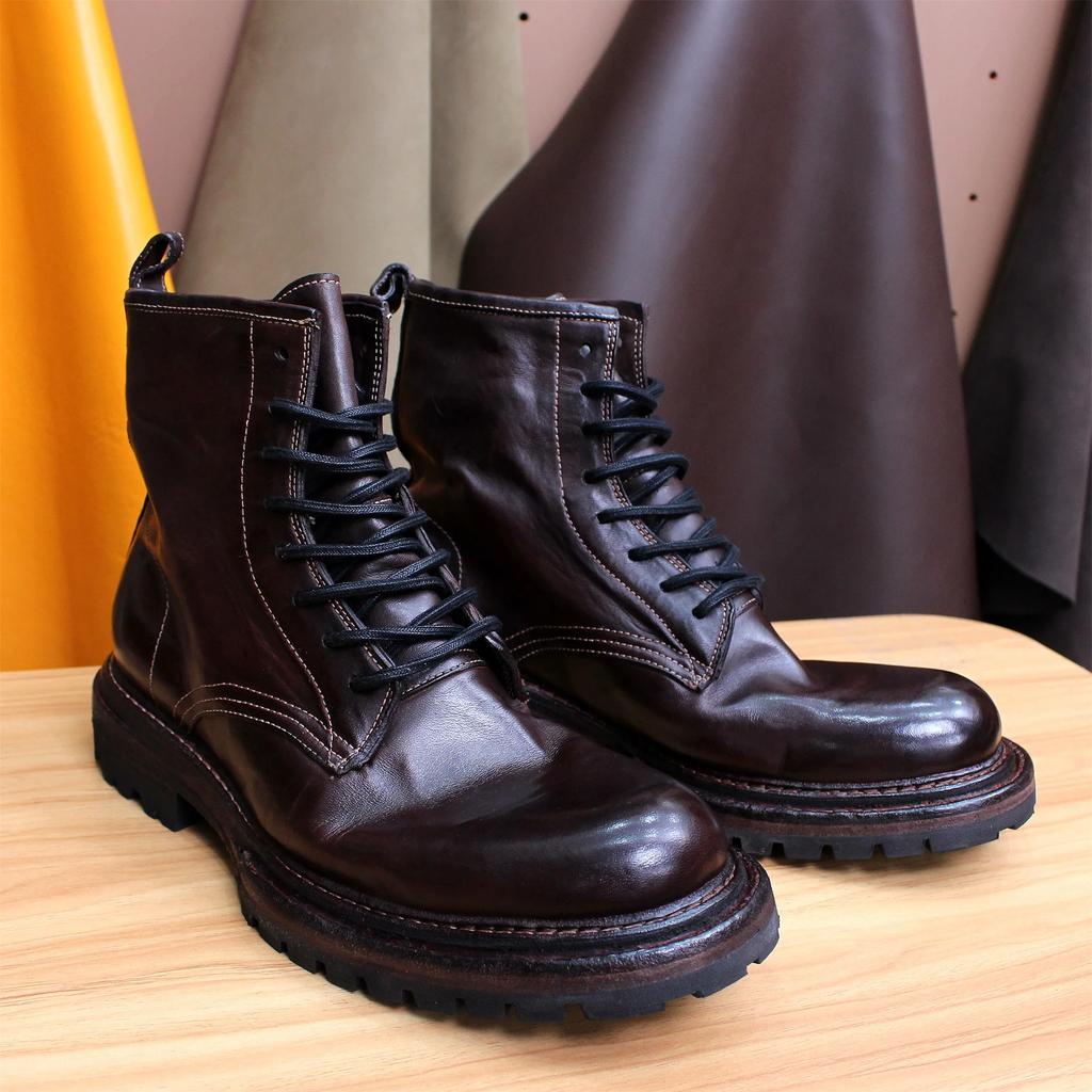 Fashion Goodyear Pure Handmade Horse Leather Boots for Men and Women, Custom Lace-up, Warm and Comfortable, High-end