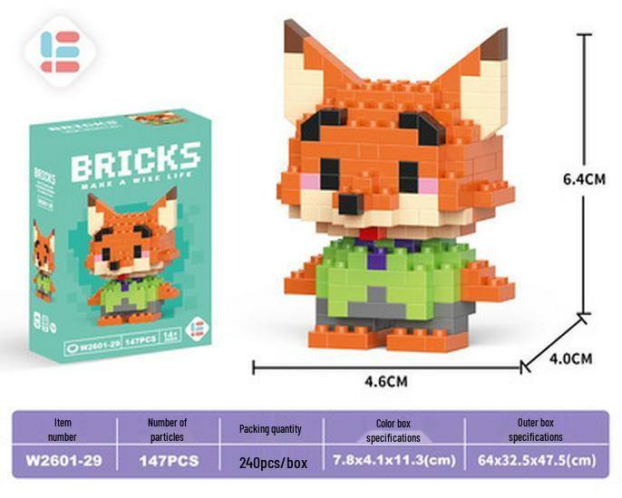Cartoon Figurine Compatible Lego Bricks: Educational Micro Bricks Assemble Toy for Children