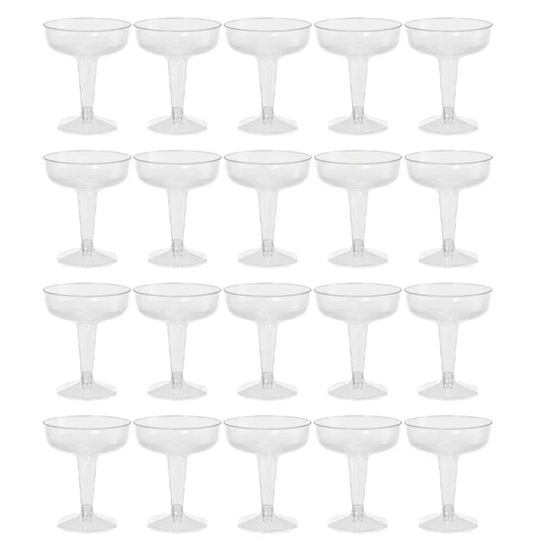 25 шт. 140 мл пластиковые фужеры для шампанского одноразовые прозрачные пластиковые бокалы для шампанского для вечеринок прозрачные пластиковые стаканчики рождественские принадлежности для вечеринок 25pcs