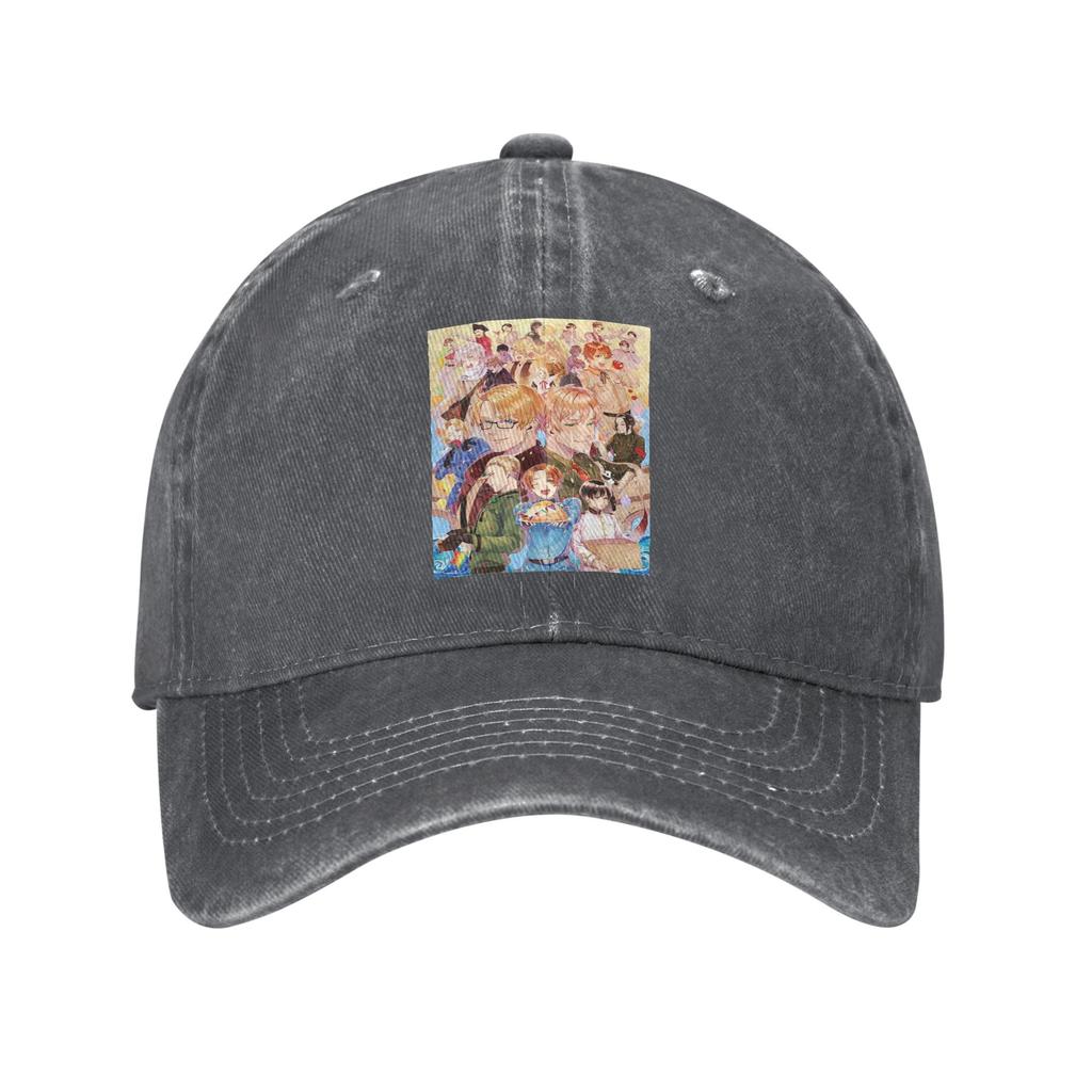 Hetalia Group World Stars Denim Fabric Cap Casual Baseball Caps Adjustable Hat Summer Unisex Baseball Hats
