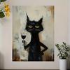 Animal Black Fashion Cat Printed Polyester Painting Wall Home Decoration Perfect Gift Ornament Curtain Minimalist Made Of Washable