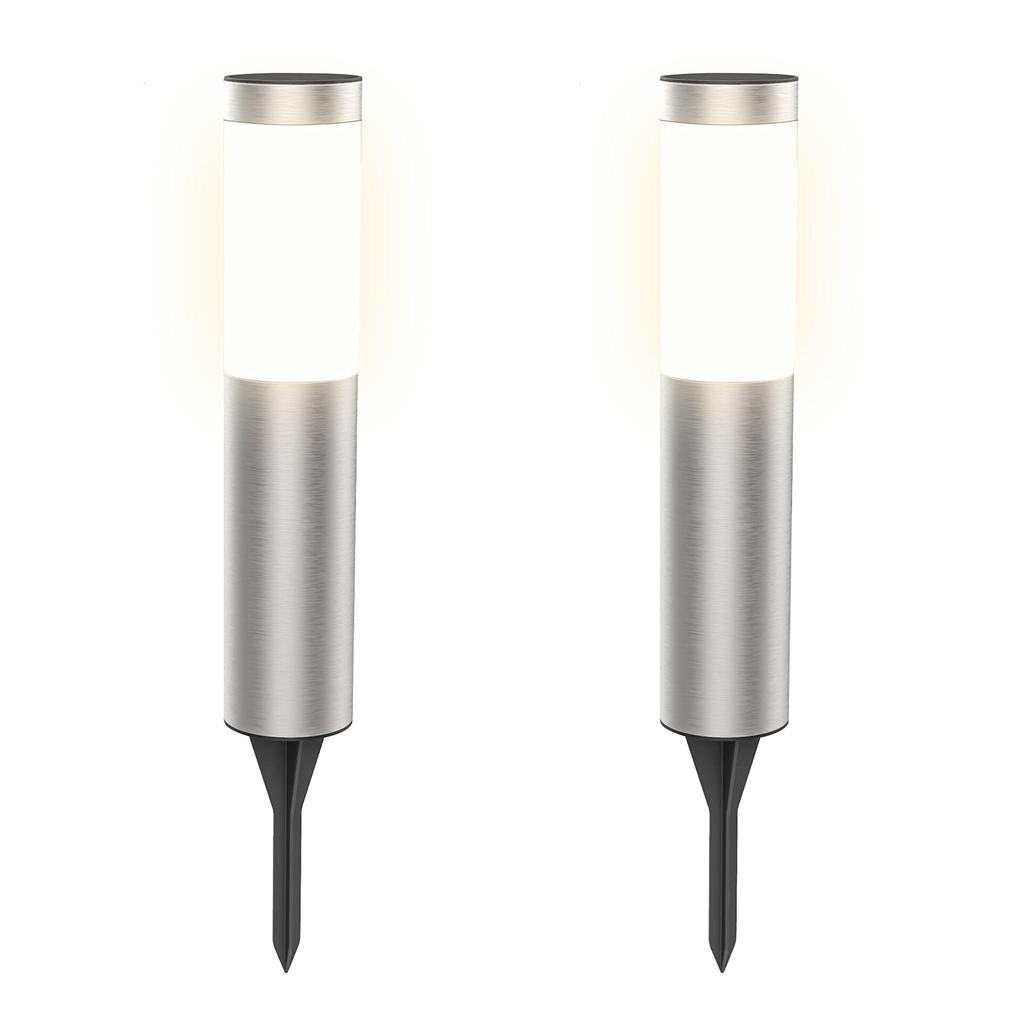 Siatom Solar IP65 Auto Garden Lighting Up To 12 Hours of Continuous Light Illuminates and Security Warm Silver Light, Outdoor, Waterproof, Bright,