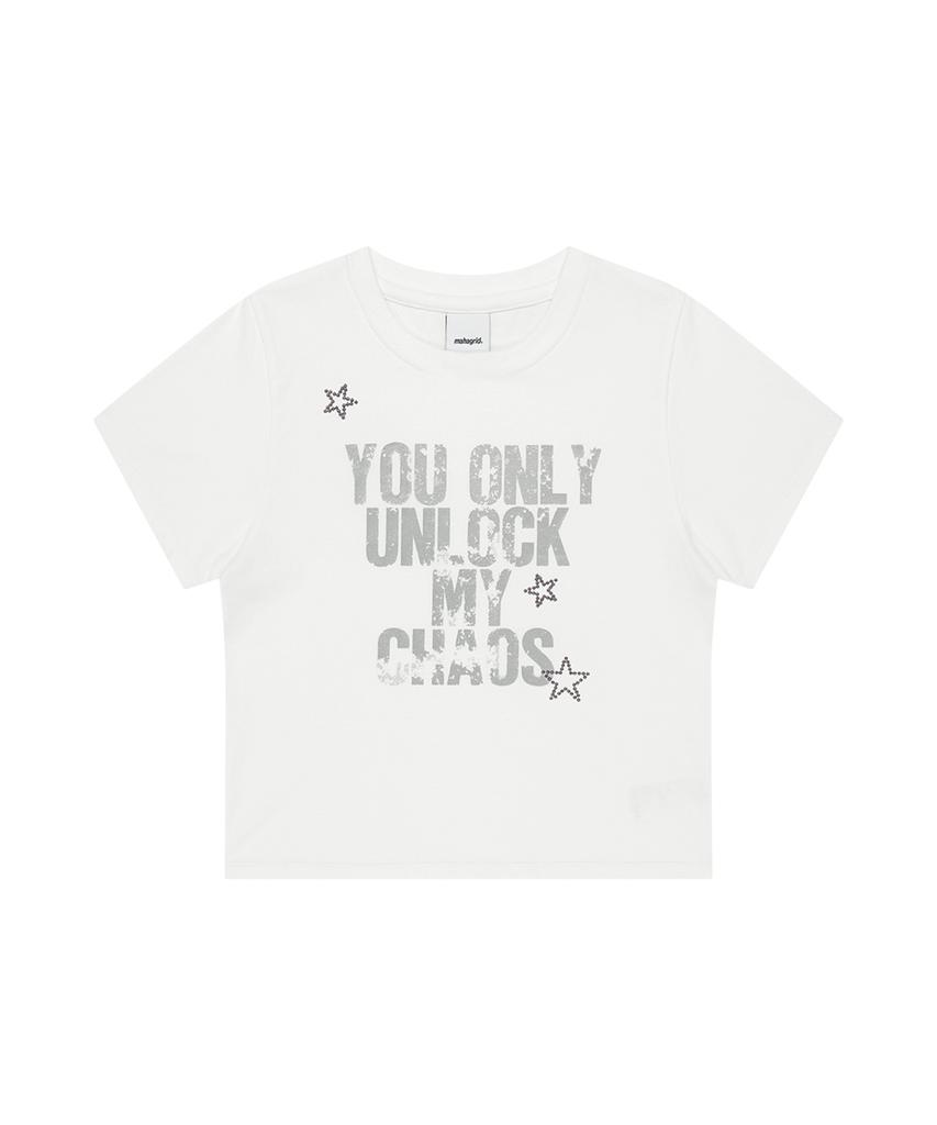MAHAGRID Unlock Crop Tee White(Mg2Gmft529A)