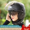 National 3C Certified Winter Double Visor Helmet, Unisex All-Season Electric Vehicle Safety Helmet.