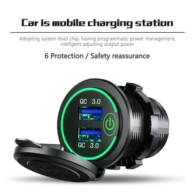 Quick Charge 3,0 Dual USB Auto Ladegerät Wasserdicht 12 v/24 v Qc3,0 USB Schnelle Ladegerät Buchse Steckdose mit Touch Schalter