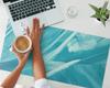 Durable Anti-Slip Desk Mat Delicate Feathers 90x45 cm