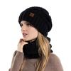 Fleece Lined Winter Beanie Hat Scarf Set Thicken Warm Wool Hat Thermal Knit Cap  Winter Season