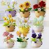 Non-Toxic Moc Flower Micro Building Block Diy Rose Sunflower Pot Bouquet Mini Diamond Model Brick Toy For Children Desk Decor.
