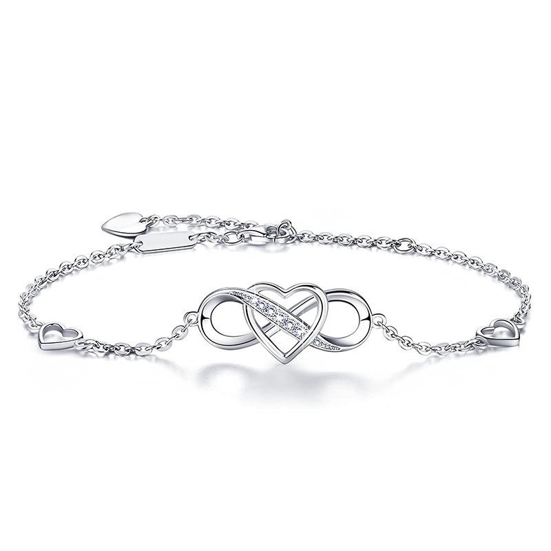 Heart Shape Number 8 Cross Bracelet for Women Fashion Versatile Heart Jewelry