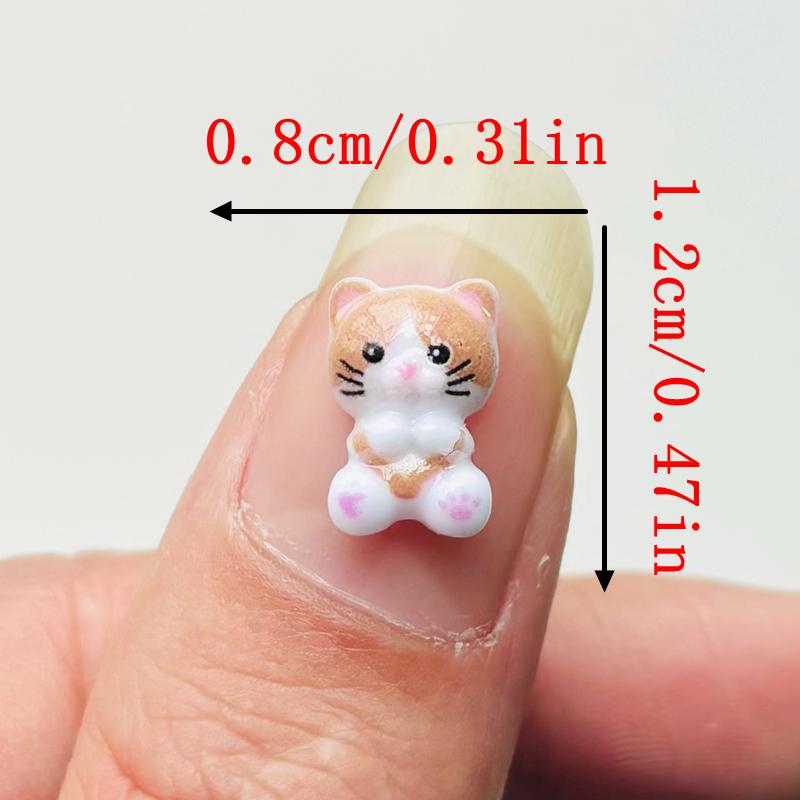 55 Pcs New Cute Mini Resin Mixed Color Kitten Flatback Ornament Jewelry Making Manicure Hairwear Accessories A45