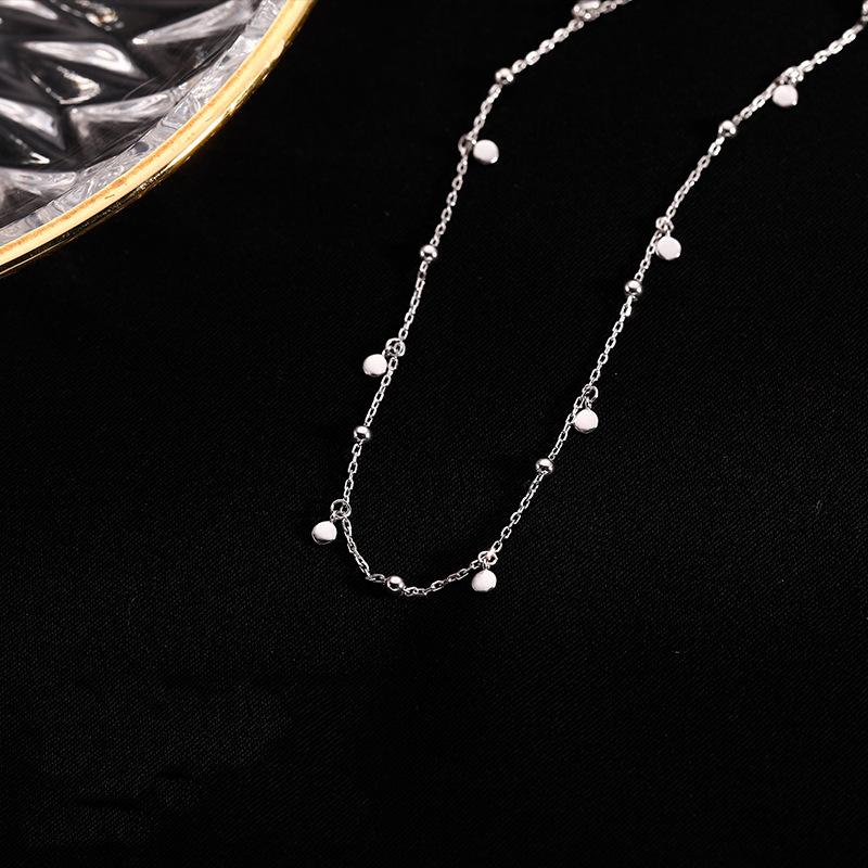 Round Bead Disc Necklace Female Niche Design Sense Fashionable Simple Collarbone Chain
