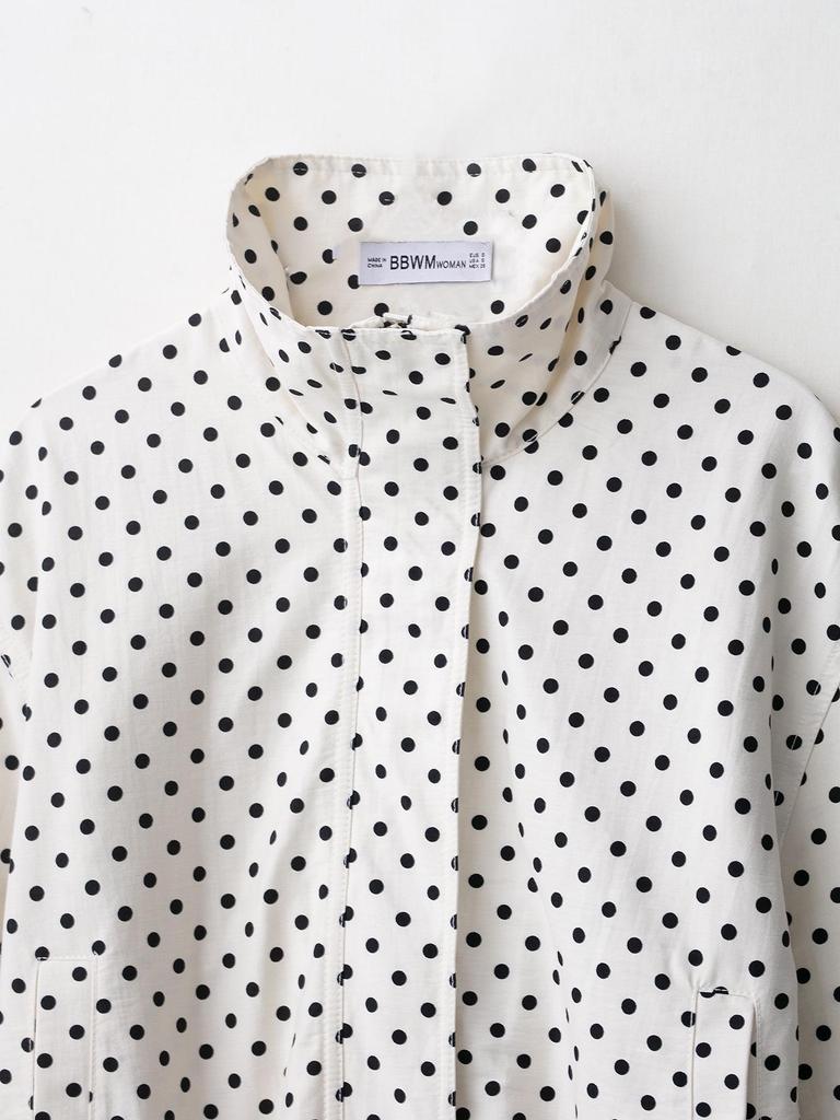 2025 Autumn Women's Polka Dot Puff Sleeve Jacket and Casual Pants Set