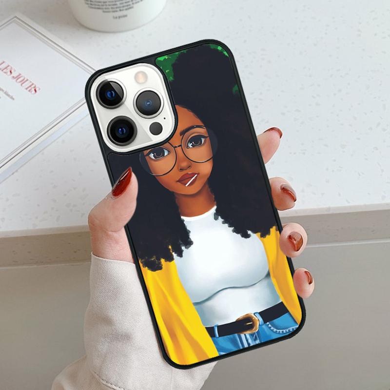 

Black Woman Girls Phone Case For iPhone 17 Air 11 12 13 14 15 16 Pro Max Cover For iPhone 17 Air Max 5 Plus Coque Shell iPhone 11pro max