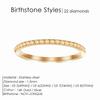 Rhinestone Birthstone Stainless Steel Ring Luxury Jewelry Gift 12 Zodiac Sparkling Rings For Women Wholesale US5/6/7/8